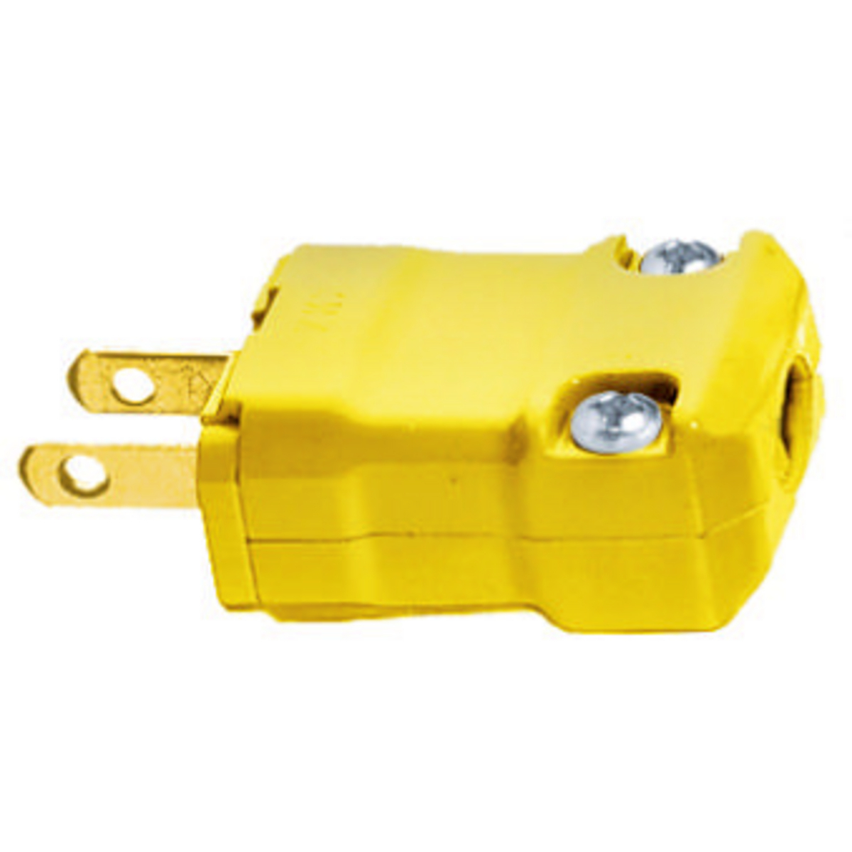 Straight Blade Devices, Male Plug, Valise Series, Industrial/Commercial Grade, Straight, 2-Pole 2-Wire Non- Grounding, 15A 125V, 1-15P, Yellow, Single Pack.