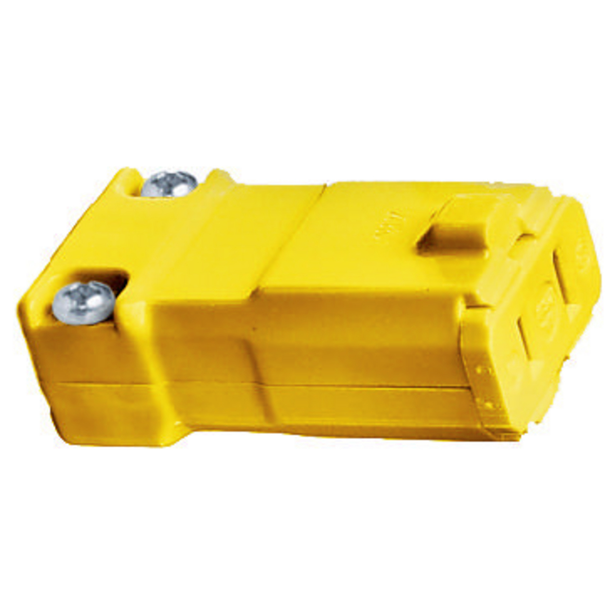 Straight Blade Devices, Female Connector Body, Valise Series, Industrial/Commercial Grade, Straight, 2-Pole 2- Wire Non-Grounding, 15A 125V, 1-15R, Yellow, Single Pack.