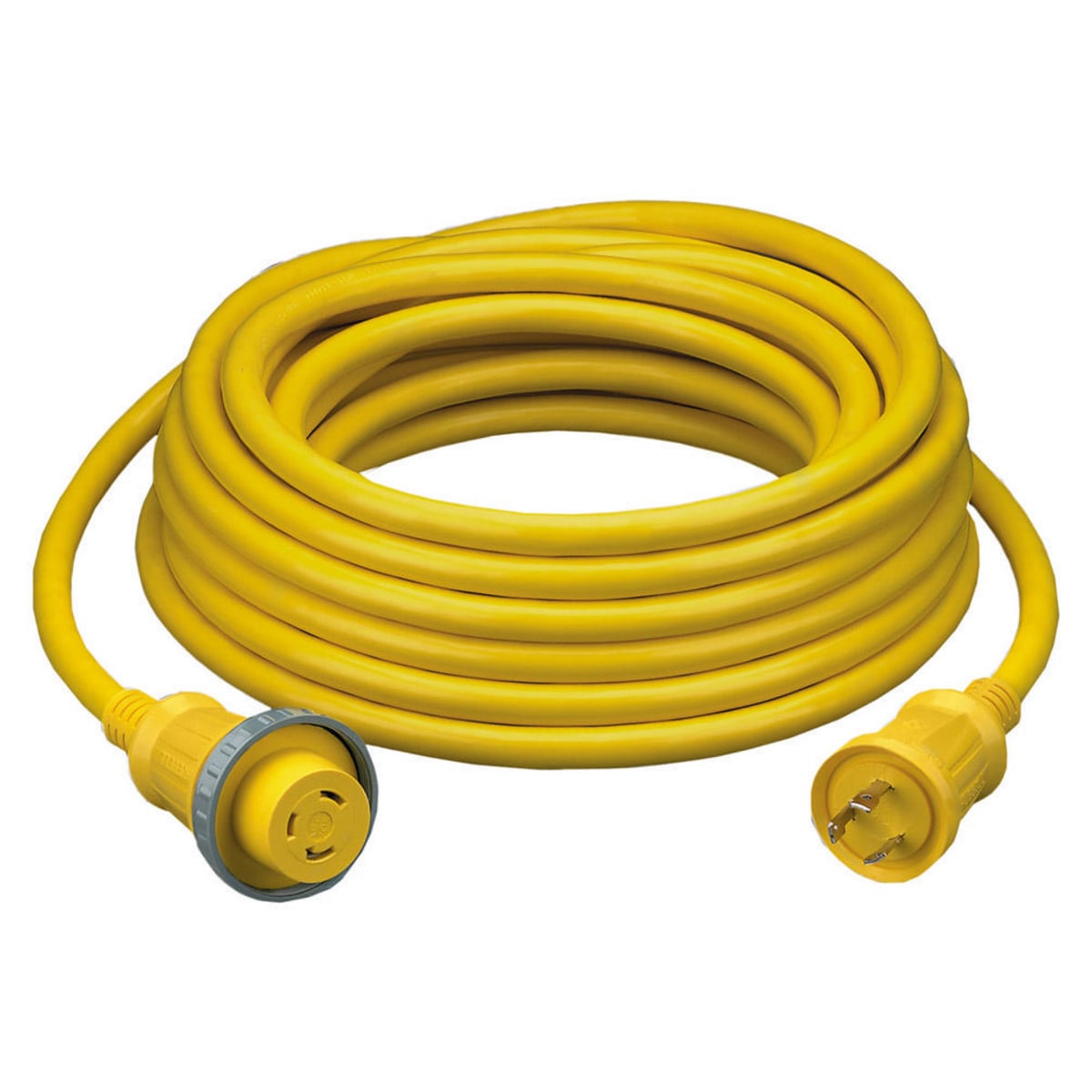Locking Devices, Twist-Lock, Marine Grade, Ship to Shore Cableset, 30A 125V, 2-Pole 3-Wire Grounding, L5-30, Yellow
