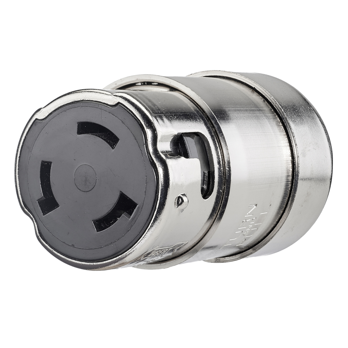 Locking Devices, Twist-Lock, Marine Grade, Female Connector Body, 50A 125/250V, 3-Pole 4-Wire Grounding, Non-NEMA, Screw Terminal, Galvanized