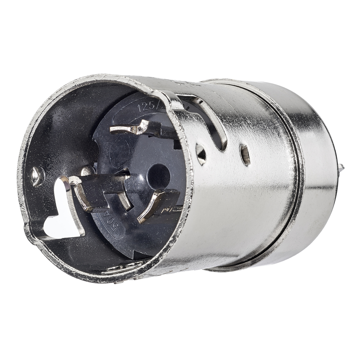 Locking Devices, Twist-Lock, Marine Grade, Male Plug, 50A 125/250V, 3-Pole 4-Wire Grounding, Non-NEMA, Screw Terminal, Galvanized