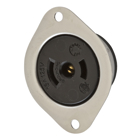 Locking Devices, Midget Twist-Lock, Industrial, Flanged Receptacle, 15A 125V AC, 2-Pole 3-Wire Grounding, NEMA ML- 2R, Screw Terminal, Stainless Steel Flange.