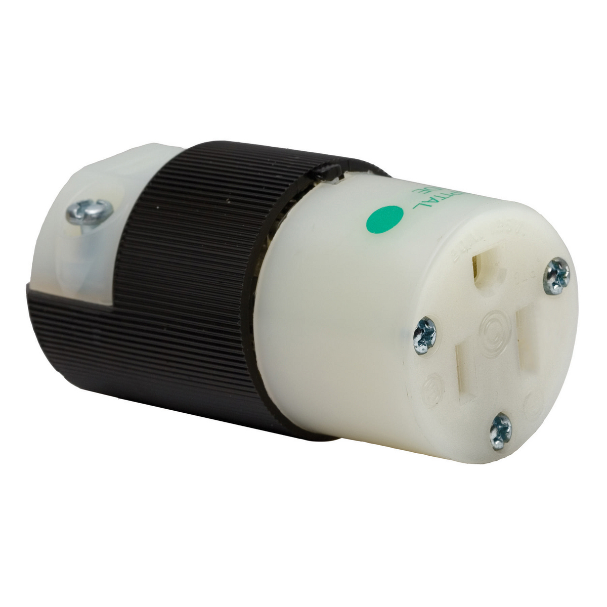 Straight Blade Devices, Female Connector Body, Insulgrip, Hospital Grade, Straight, 2-Pole 3-Wire Grounding, 15A 125V, 5-15R, Black and White, Single Pack, Canadian Version.