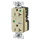 Surge Protective Devices, SPIKESHIELD Hospital Grade Surge Suppression Receptacle, Duplex, 20A 125V, 5-20R, Ivory