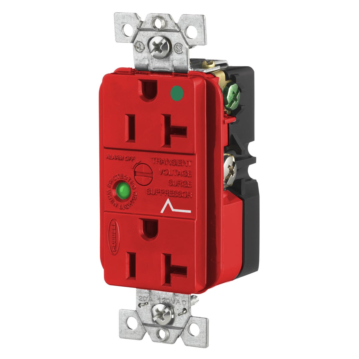 HBL8362RSA Decorator Duplex Receptacle, 125 V AC, 20 A, 60 Hz, 1 Phase