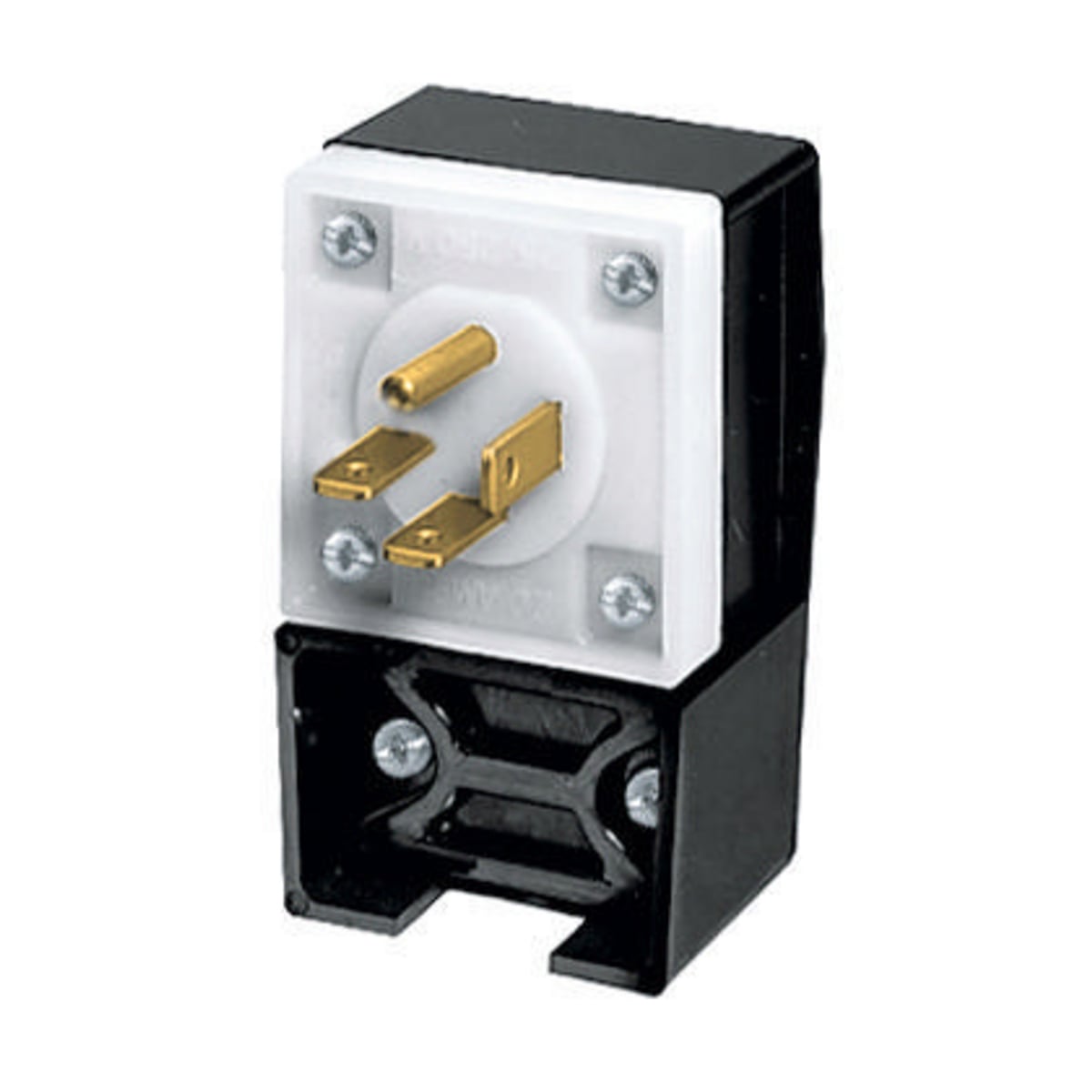 Straight Blade Devices, Male Plug, Heavy Duty, Industrial/Commercial Grade, Straight, 3-Pole 4-Wire Grounding, 20A 3 Phase 250V AC, 15-20P, Black, Single Pack.