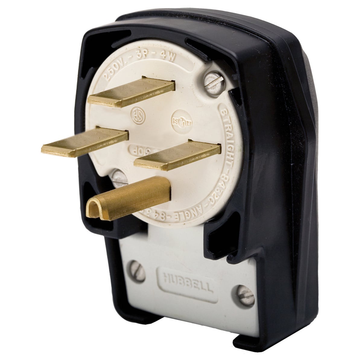 Straight Blade Devices, Plug Industrial Grade, 3-Pole 4-Wire Grounding, 30A 3 Phase 250V AC, 15-30P, Single Pack.