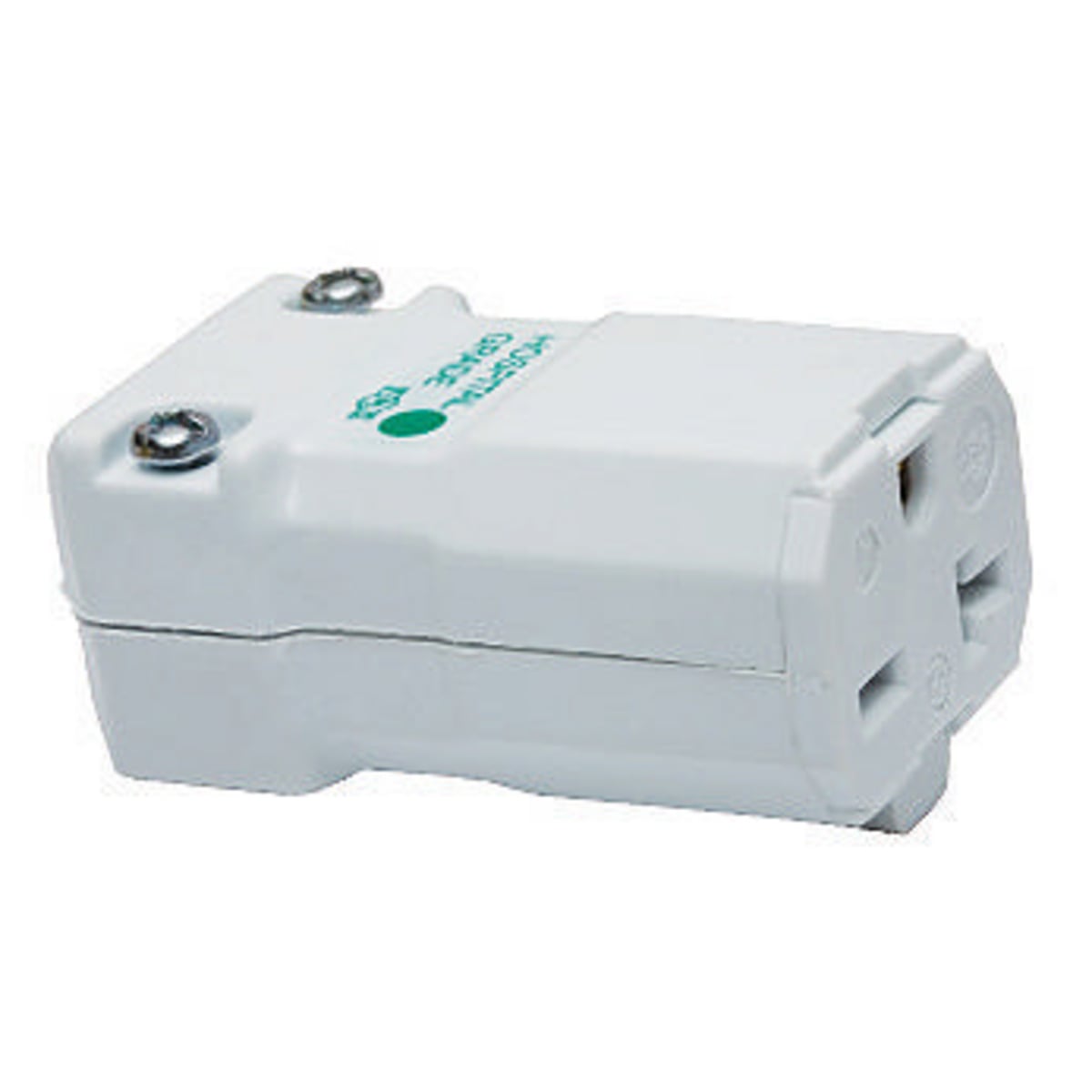 Straight Blade Devices, Female Connector Body, Valise Series, Hospital Grade, Straight, 2-Pole 3-Wire Grounding, 20A 250V, 6-20R, White, Single Pack.