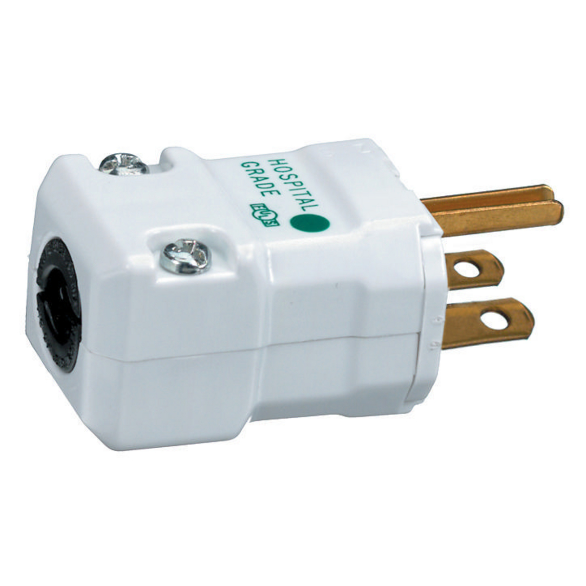 Straight Blade Devices, Male Plug, Valise Series, Hospital Grade, Straight, 2-Pole 3-Wire Grounding, 15A 250V, 6- 15P, White, Single Pack.