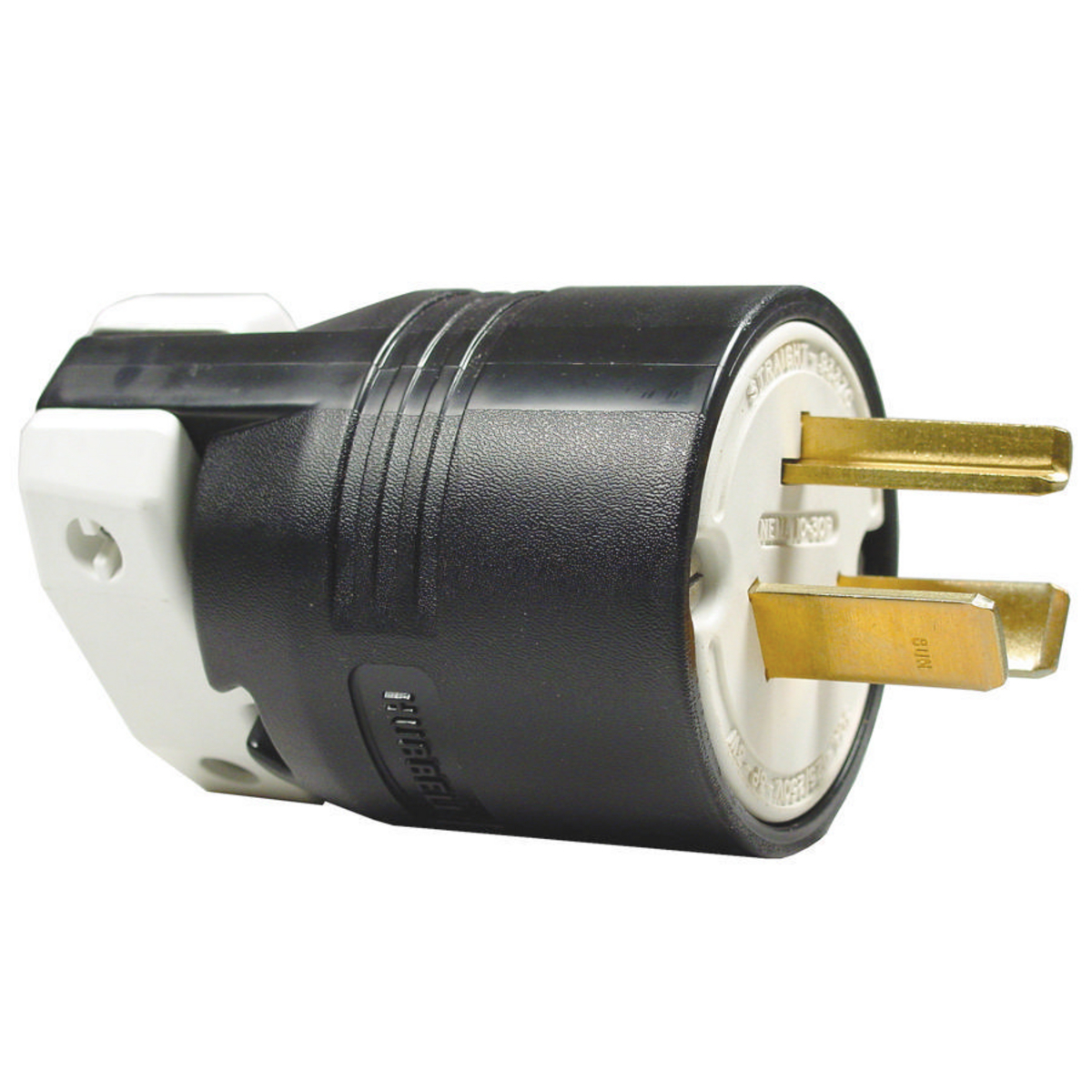 Straight Blade Devices, Male Plug, Insulgrip, Nylon, Heavy Duty, Industrial/Commercial Grade, Straight, 3-Pole 3-Wire Non-Grounding, 30A 125/250V, 10-30P, Black, Single Pack.