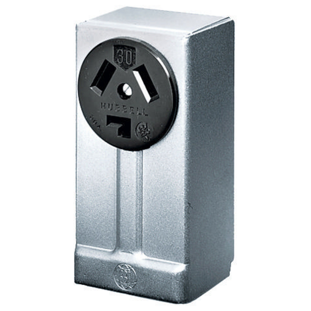 Straight Blade Devices, Receptacles, Surface Mounted, Aluminum Housing, Industrial Grade, 3-Pole 3-Wire Non-Grounding, 30A 125/250V, 10-30R, Black, Single Pack.