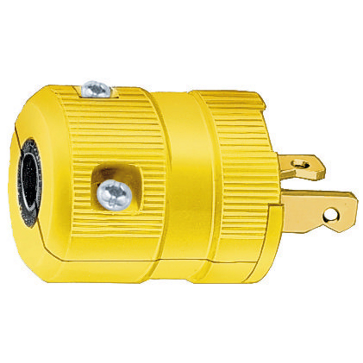 Straight Blade Devices, Male Plug, Nylon, Valise Series, Commercial Grade, Straight, 2-Pole 2-Wire Non Grounding, 250V, 20A 2-20P, Yellow, Single Pack.