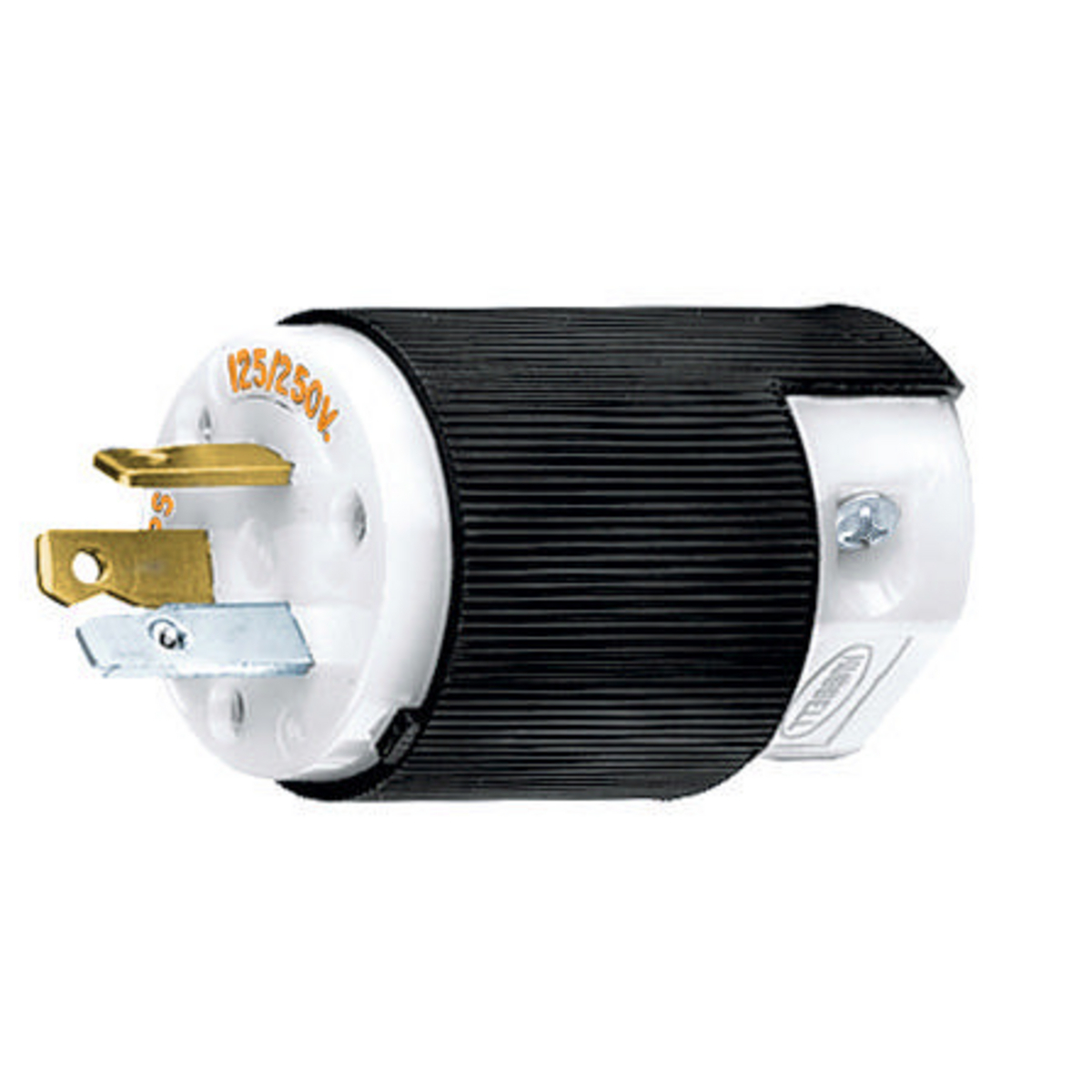 Straight Blade Male Plug, Heavy Duty, Industrial/Commercial Grade, Straight, 3-Pole 3-Wire Non Grounding, 20A 125/250V, 10-20P
