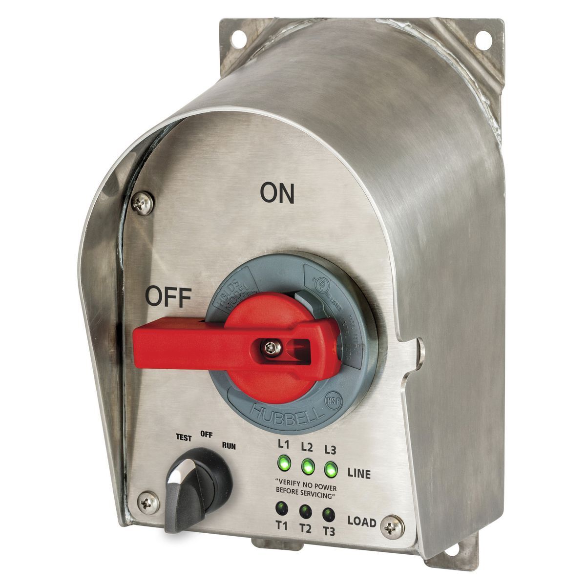 Disconnect Switch Sloped Enclosure,Nonfused, 30A 600V AC, NEMA 4X, with LEDs and Jog