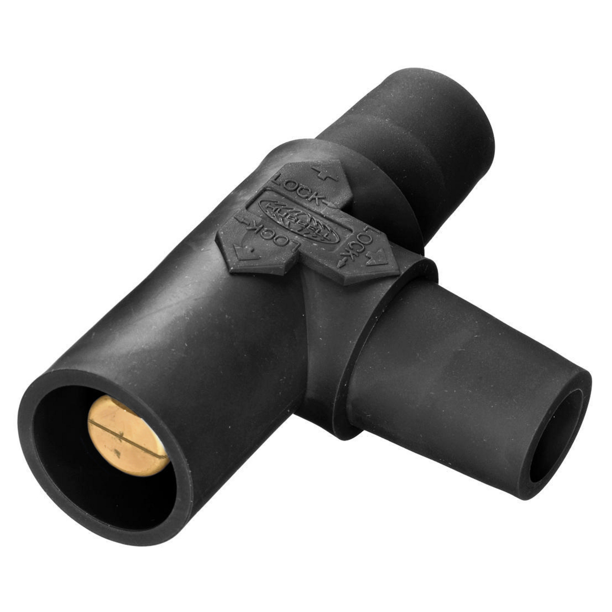 Heavy Duty Products, Single Pole Devices, Industrial Grade, Female-Female-Male, Tapping "Tee", 300/400A 600V AC/DC, Single Conductor, Pre-Wired, Black