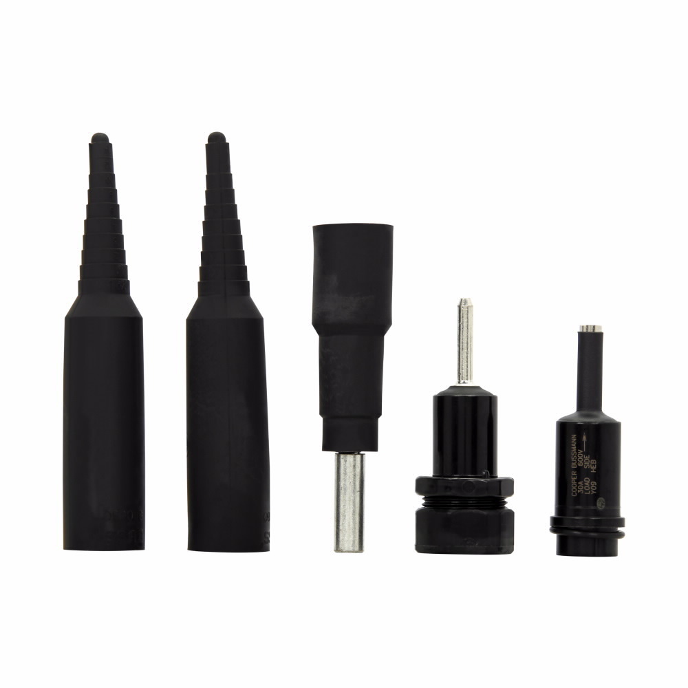 Eaton Bussmann series HEB inline fuse holder, 600V, 30A, Loadside: Copper crimp #8-16; (2) #12-16, Lineside: Copper crimp #6; (2) #10, Single-pole