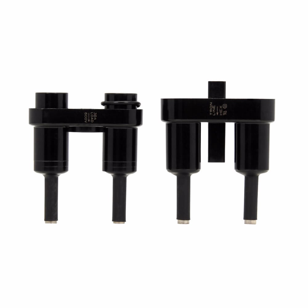 Eaton Bussmann series HET inline fuse holder, 600V, 0-30A, Loadside: Copper Crimp (1) #12-8/(2) #12, Lineside: Copper Crimp (1) #12-8/(2) #12, Two-pole