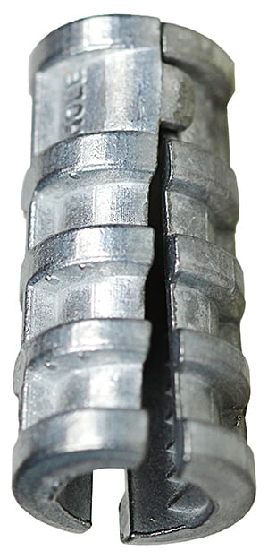 Lag Shield Anchor, 3/8 in. Size, 5/8 in. diameter, 1-3/4 in. minimum embedment depth, Zamac Metal material, 1600 lb. tension strength