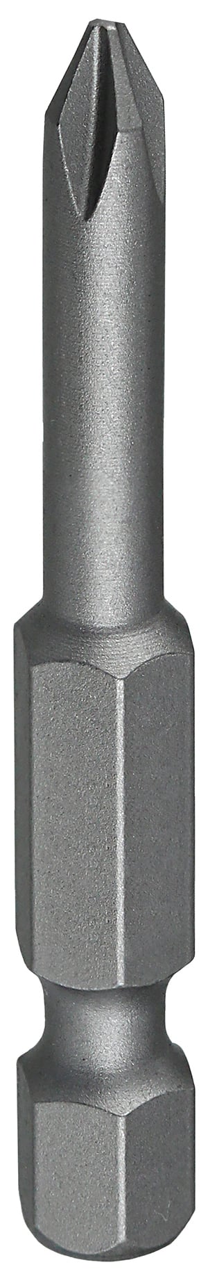 Power Bit, #2 tip size, Phillips tip type, 6 in. overall length, Hex shank shape, #8-10 screw size