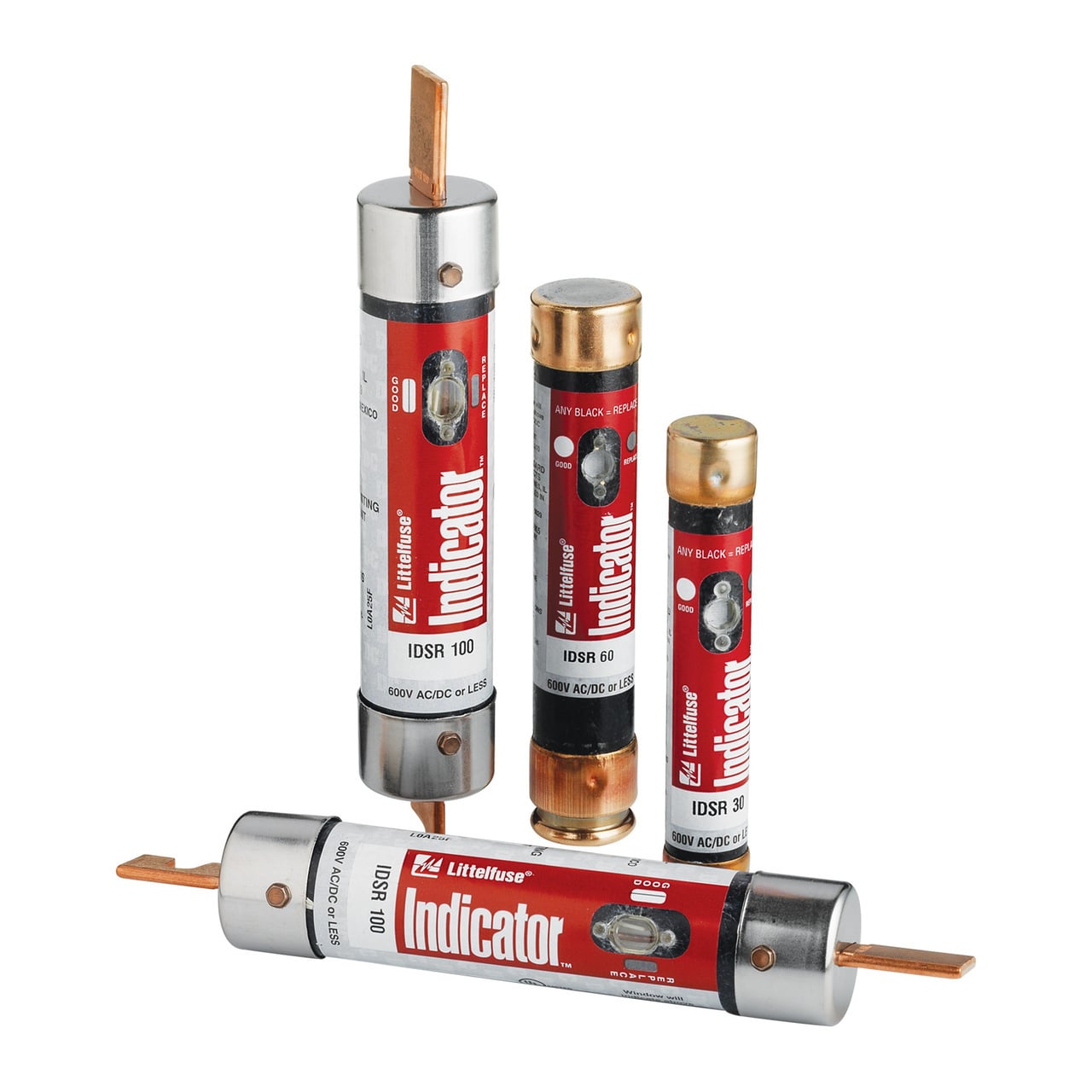 The Littelfuse IDSR Indicator fuse is the first indicating power fuse ever. Its solid-state design provides state-of-the-art reliability; it will forever change the way you look at modern circuit protection. Money is wasted each time a circuit opens and halts production. Thousands of dollars can be lost with every minute spent testing to discover the cause. The Littelfuse IDSR Indicator fuse offers you a better way. Just a simple glance a the IDSR Indicators window tells which circuit is open. The circuit can be tested and any problem corrected without unnecessary delay. No time wasted finding the faulted circuit. No system damage. And no costly down time.
