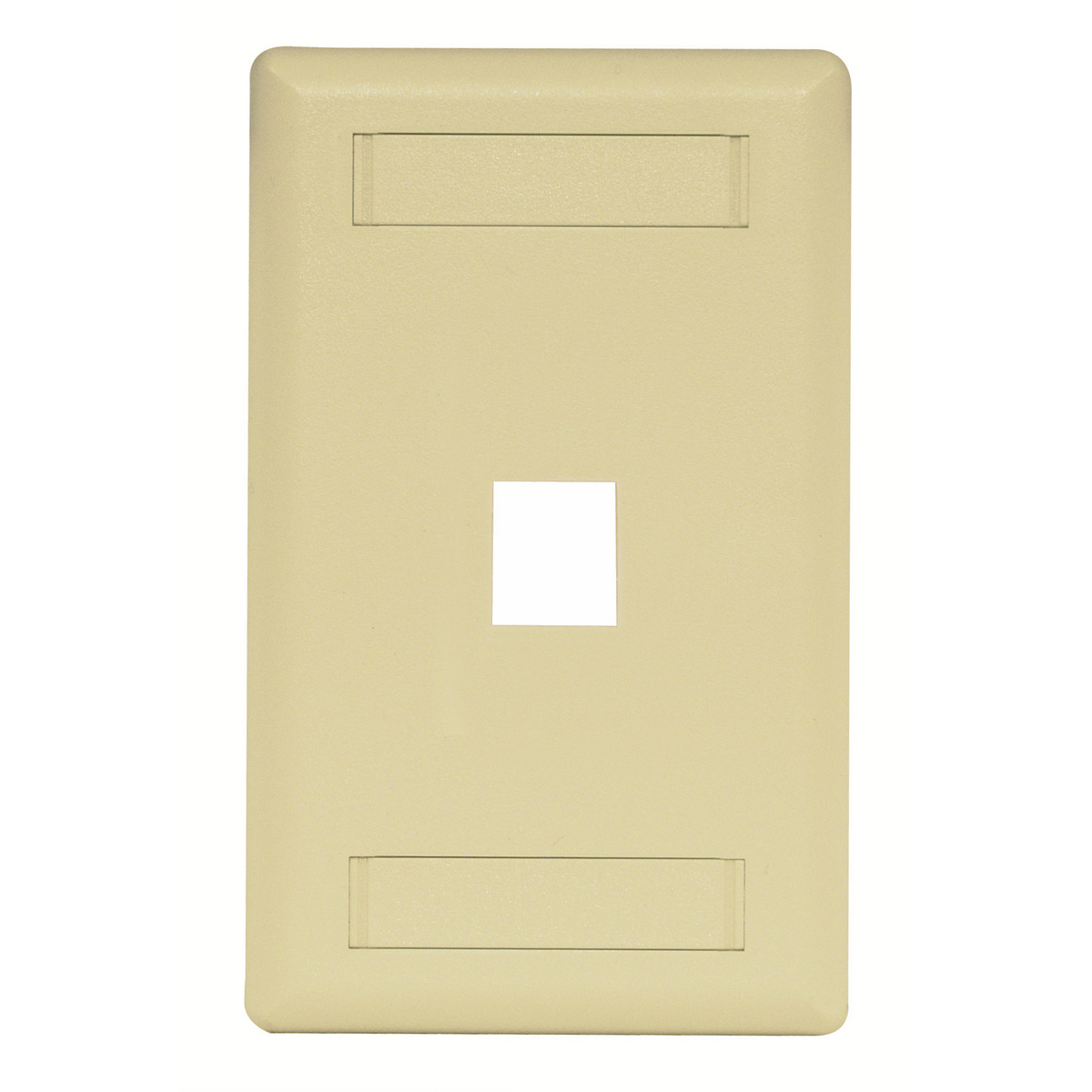 Phone/Data/Multimedia Faceplate, Face Plate, Rear-Loading, 1-Port, Single-Gang, Electric Ivory