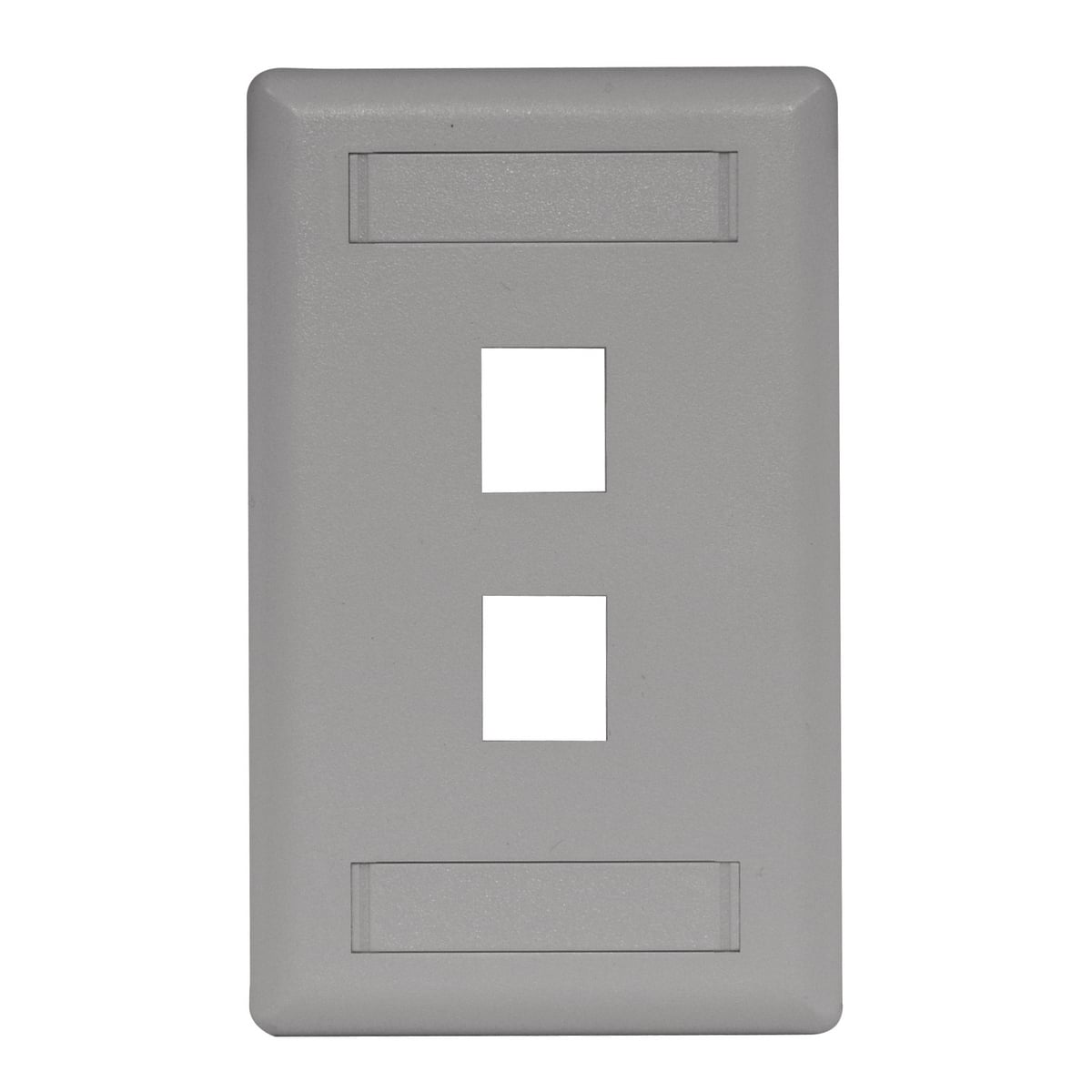 Phone/Data/Multimedia Faceplate, Face Plate, Rear-Loading, 2-Port, Single-Gang, Gray