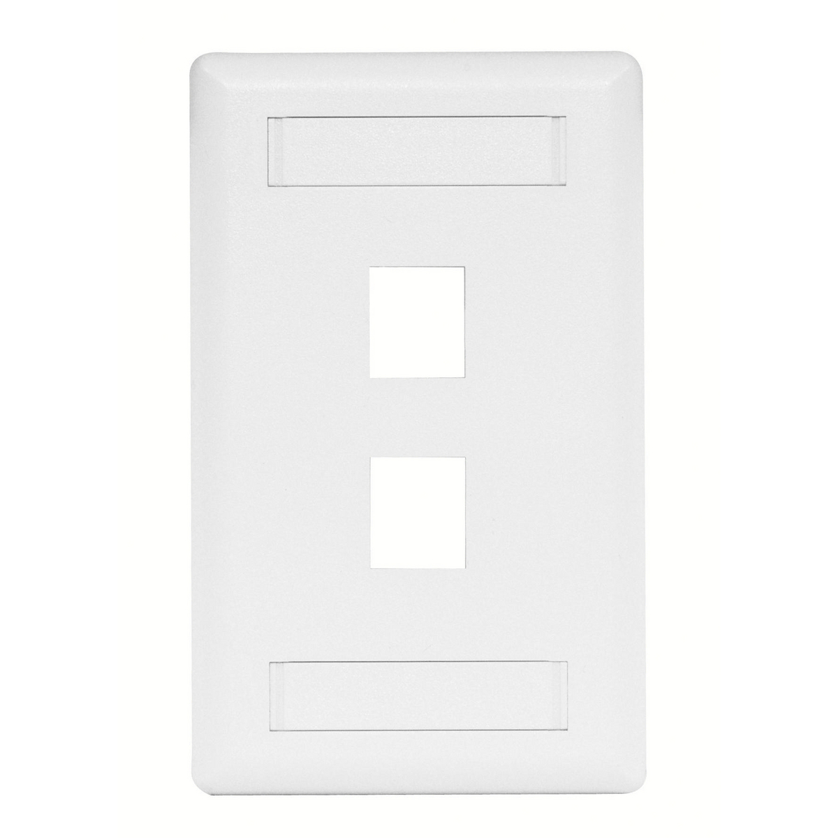 Phone/Data/Multimedia Faceplate, Face Plate, Rear-Loading, 2-Port, Single-Gang, White