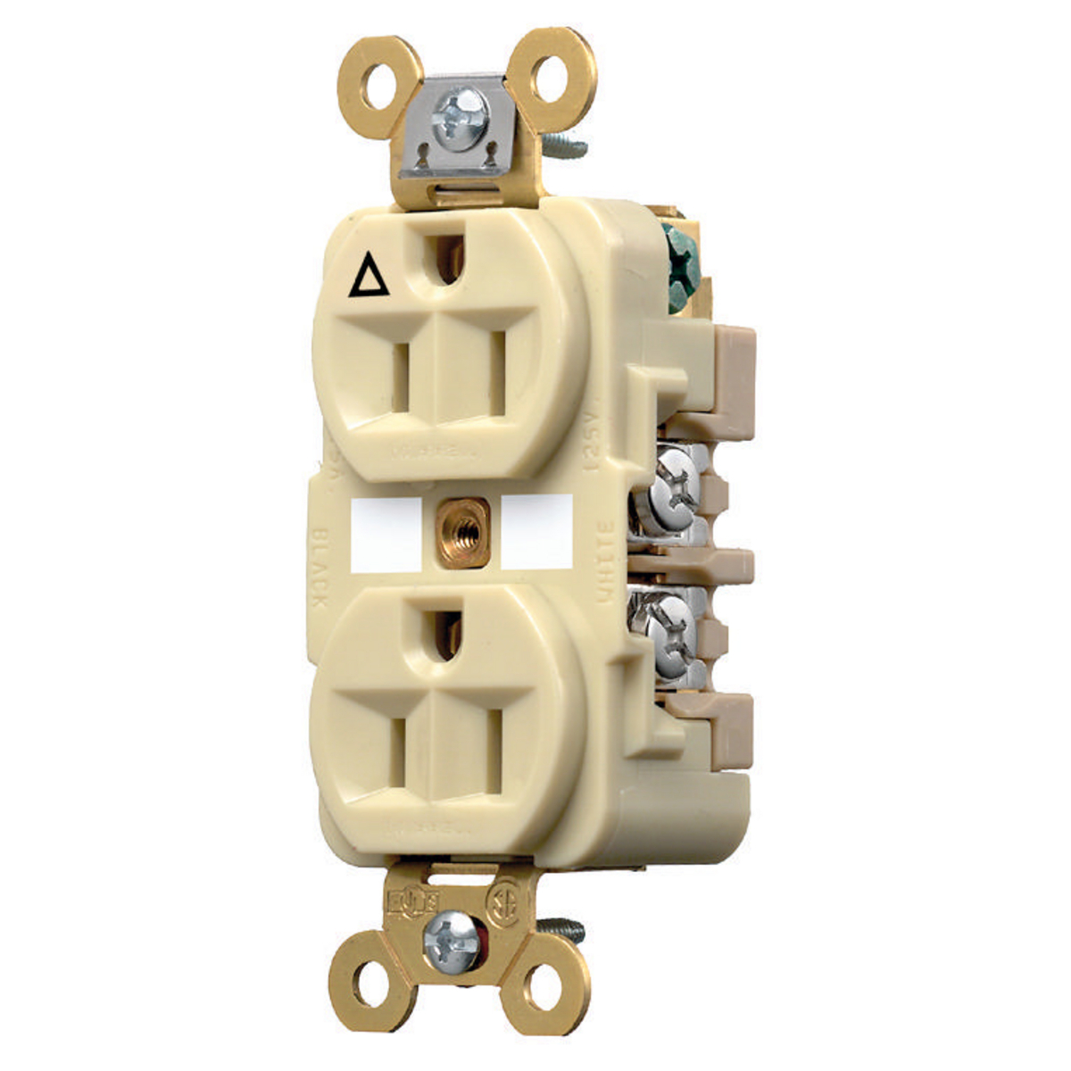 Straight Blade Duplex Receptacle, Industrial Grade, Isolated ground, 2-Pole 3-Wire Grounding, 15A 125V, 5-15R