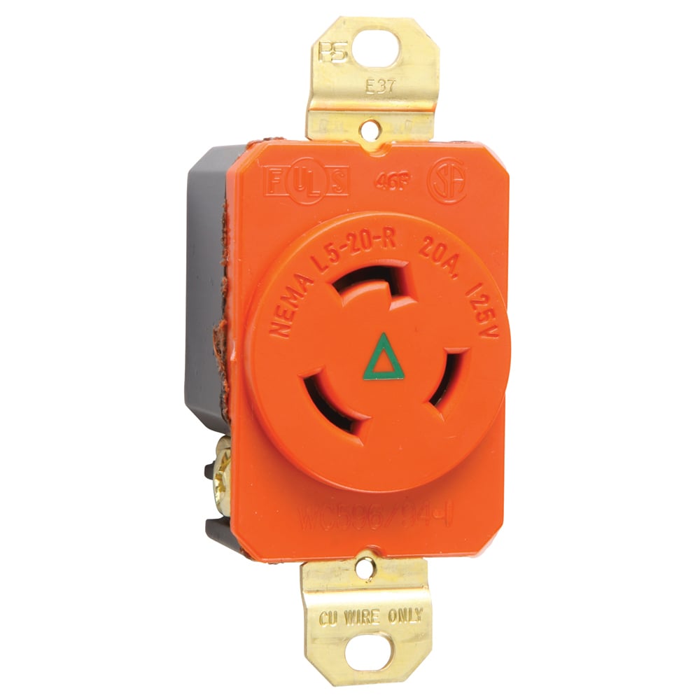 Turnlok Receptacle Single 3wire 20amp 125volt Isolated Ground