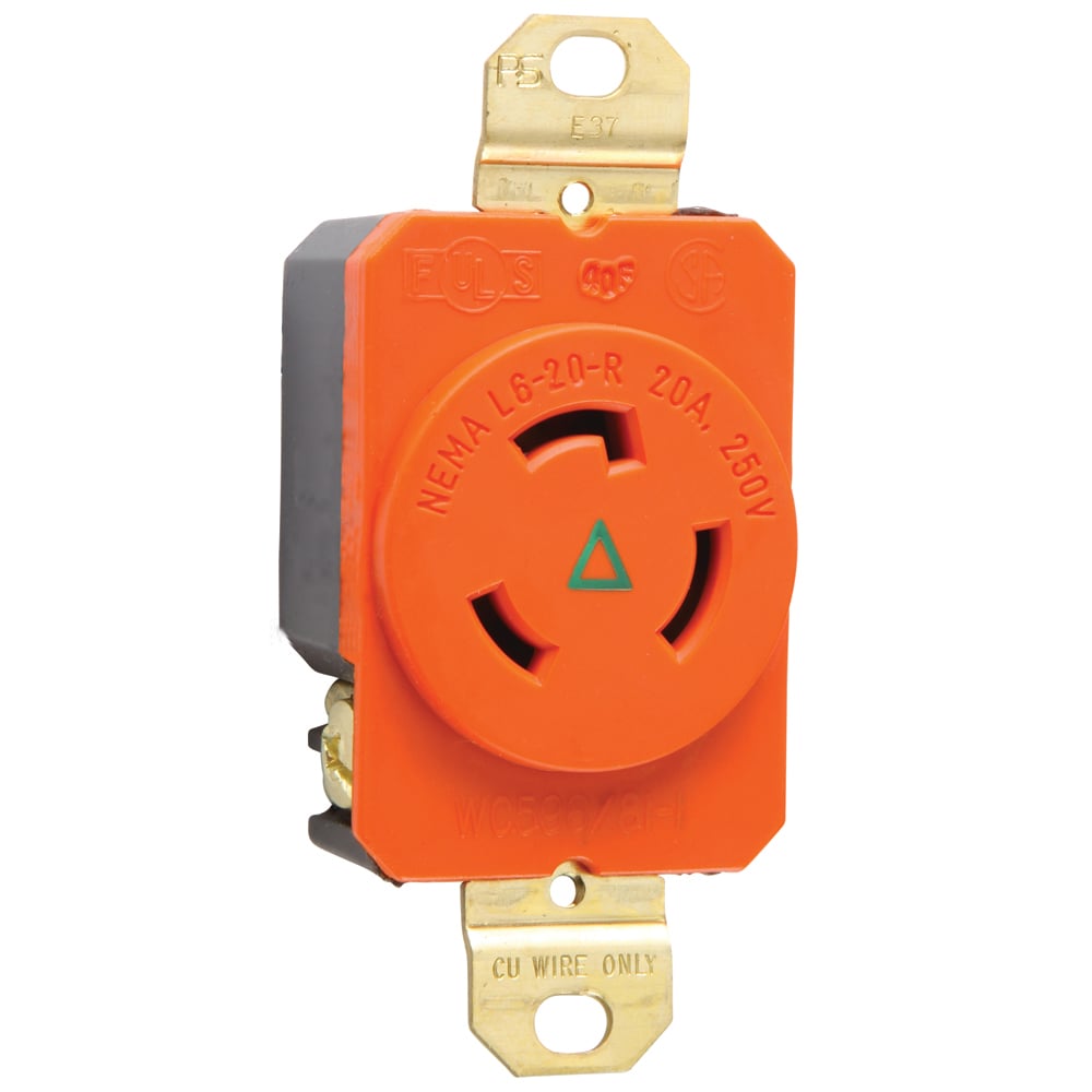 Turnlok Receptacle Single 3wire 20amp 250volt Isolated Ground
