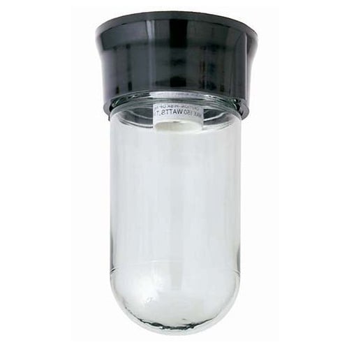EPCO, Ceiling Mount Light Fixture, Damp Location, Wattage: 150 WTT, Lamp Type: Incandescent,Compact Fluorescent,LED, Number Of Lamps: 1, Material: Phenolic (Junction Box),Tempered Glass (Globe), Mounting: Ceiling Mount, Height: 7.875 IN, Compatibility: 150 WTT A21 Incandescent,Compact Fluorescent,LED, Includes: Cork Mounting Gasket,Corrosion Protected Screws,Rubber Washer