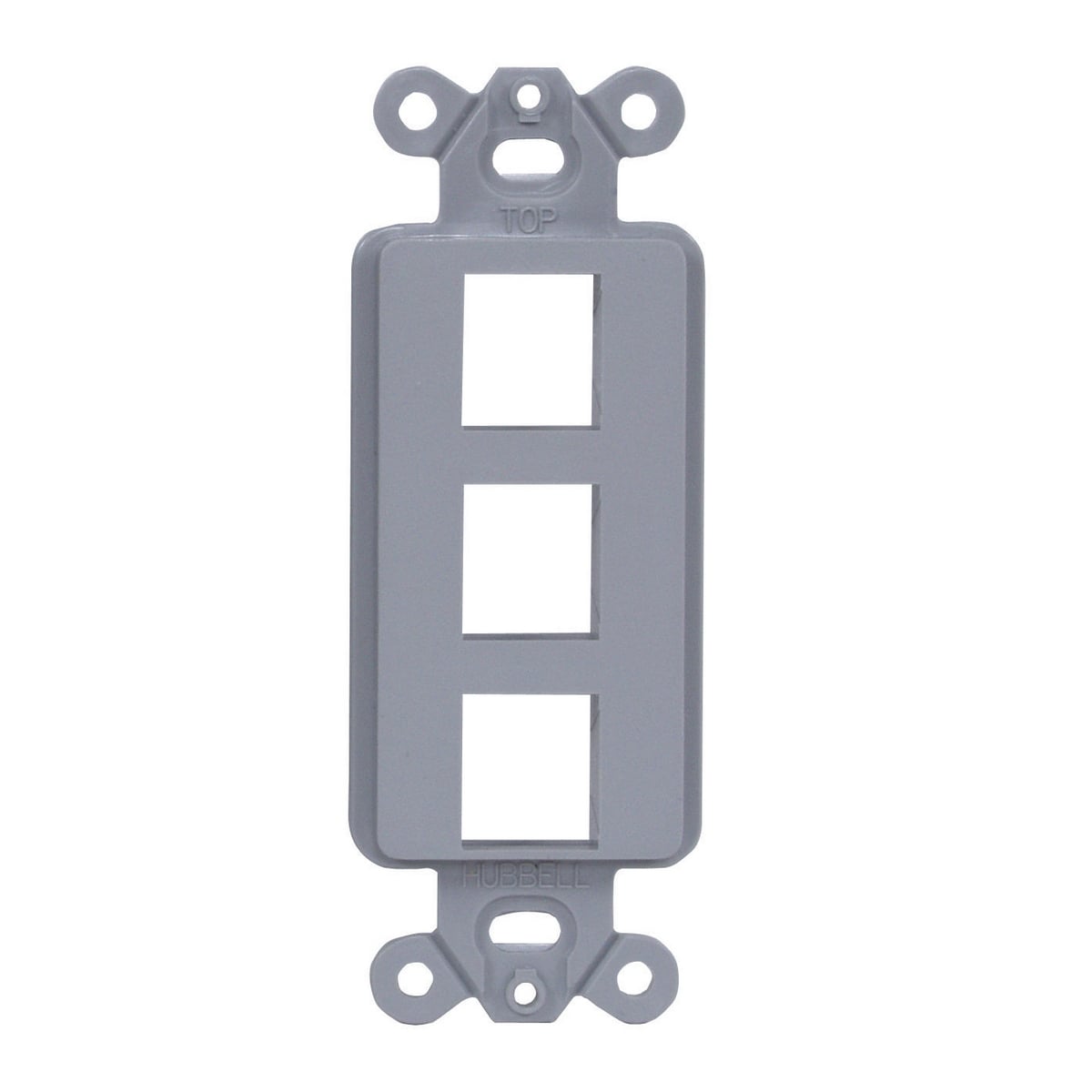 Phone/Data/Multimedia Component, StyleLine Outlet Frame, 3-Port, Gray