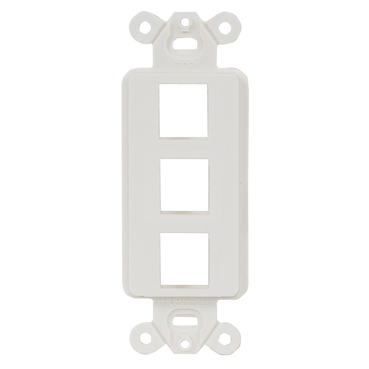 Phone/Data/Multimedia Component, StyleLine Outlet Frame, 3-Port, White