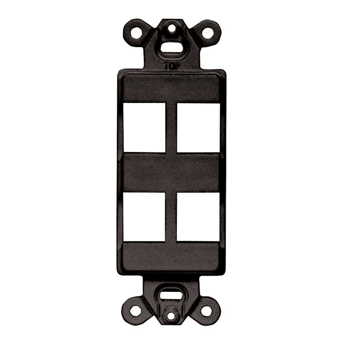 Phone/Data/Multimedia Component, StyleLine Outlet Frame, 4-Port, Black