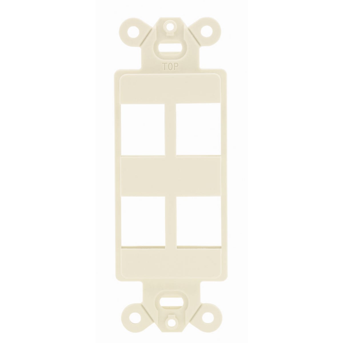 Phone/Data/Multimedia Component, StyleLine Outlet Frame, 4-Port, Electric Ivory