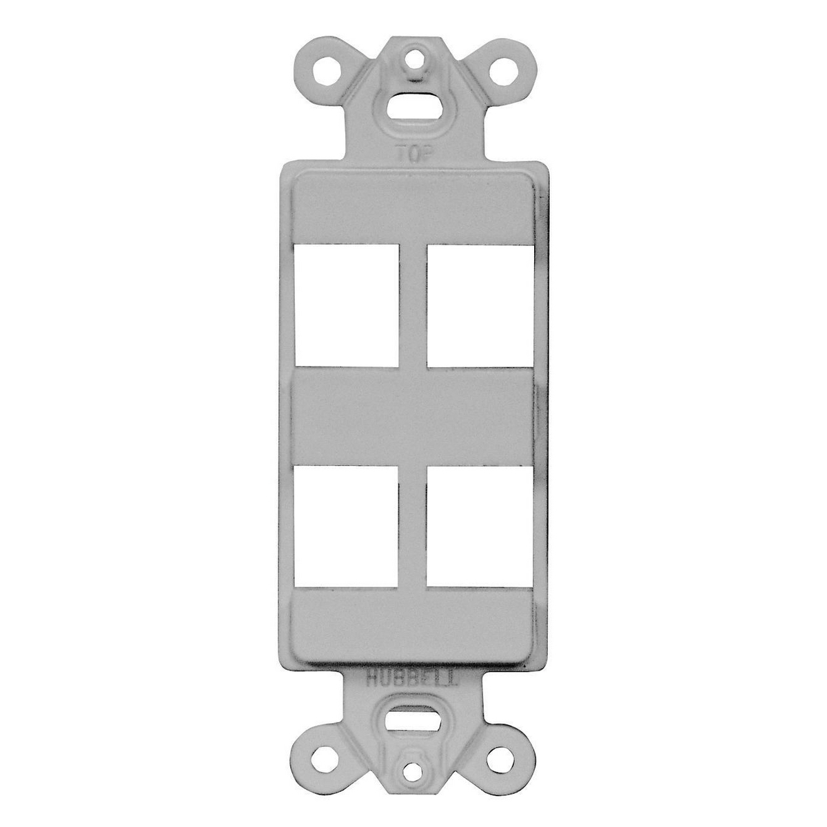 Phone/Data/Multimedia Component, StyleLine Outlet Frame, 4-Port, Gray