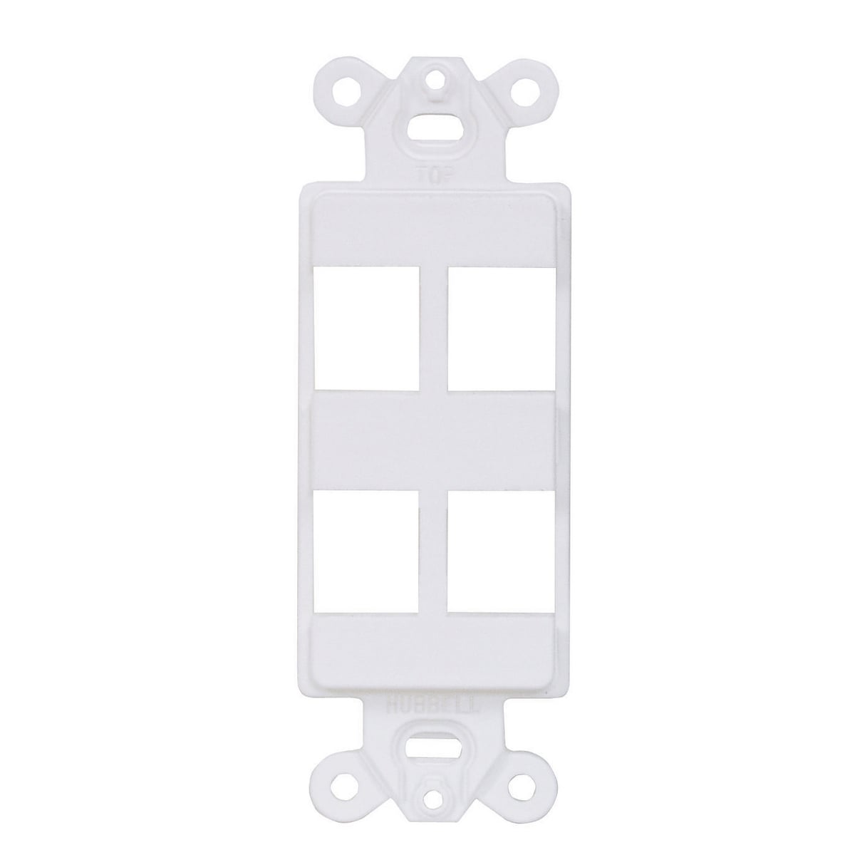 Phone/Data/Multimedia Component, StyleLine Outlet Frame, 4-Port, White