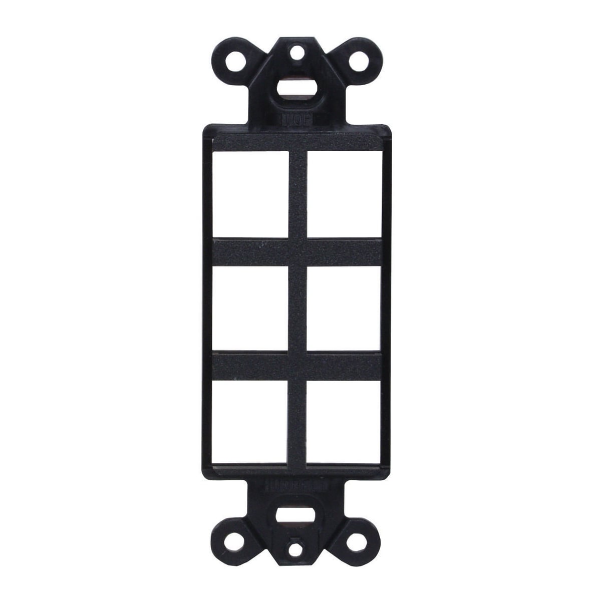Phone/Data/Multimedia Component, StyleLine Outlet Frame, 6-Port, Black