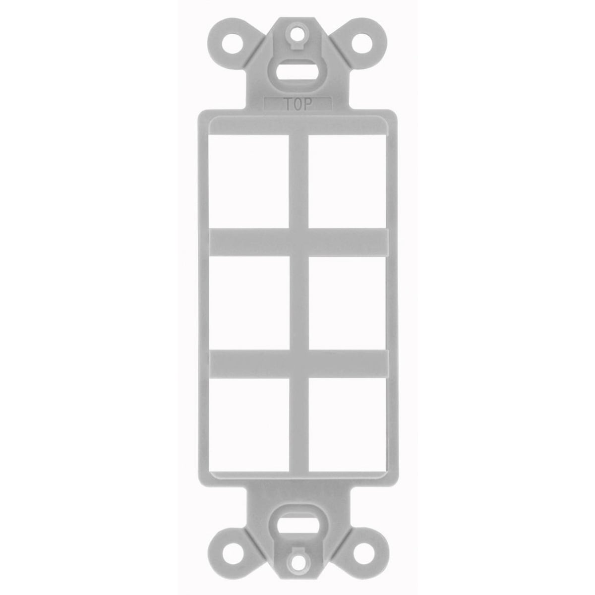 Phone/Data/Multimedia Component, StyleLine Outlet Frame, 6-Port, Gray