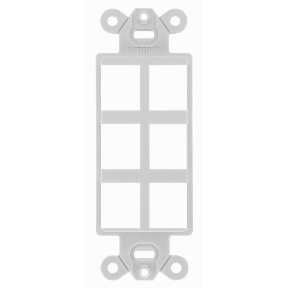 Phone/Data/Multimedia Component, StyleLine Outlet Frame, 6-Port, Office White