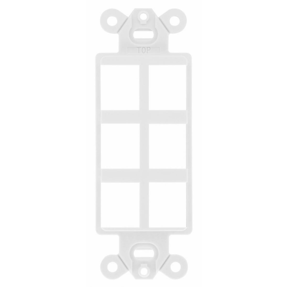 Phone/Data/Multimedia Component, StyleLine Outlet Frame, 6-Port, White