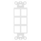 Phone/Data/Multimedia Component, StyleLine Outlet Frame, 6-Port, White