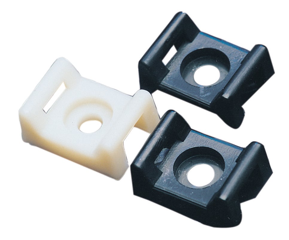 IDEAL, Screw Mounting Base, Standard, Mount Size: 0.590 IN Length X 0.370 IN Width X 0.270 IN Height, Material: Nylon, Color: UV Black, Mounting: Screw Mount, Slot Height: 062 IN, Slot Width: 0.190 IN, Screw Diameter: # 6
