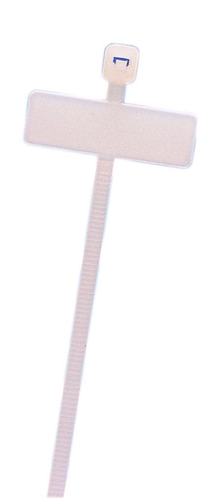 IDEAL, Tie, Identification, Length: 7.800 IN, Width: 0.181 IN, Thickness: 055 IN, Bundle Diameter: 1/16 To 1-7/8 IN, Material: Nylon, Color: Natural, Tensile Strength: 50 LB, Pad Size: 1-1/8 IN Height X 1/2 IN Length