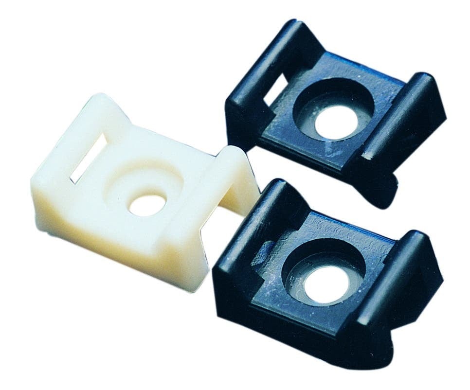 IDEAL, Screw Mounting Base, Standard, Mount Size: 0.870 IN Length X 0.640 IN Width X 0.380 IN Height, Material: Nylon, Color: UV Black, Mounting: Screw Mount, Slot Height: 0.125 IN, Slot Width: 0.300 IN, Screw Diameter: 1/4 IN