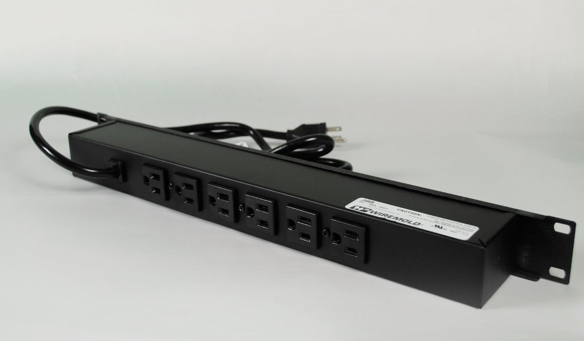Compact Plug-In Outlet Center; Multi-Outlet Power Plug-In Outlet Center; 6 Outlet, 15 Amp, 125 Volt