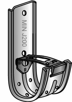 2" J-Hook, 1/4" Mounting Hole, Includes Plastic Wire Retaining Clip, Pre-Galvanized