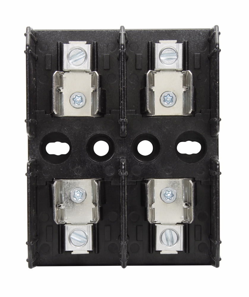 J600 Series Fuse Block, 0.5-30A, 600 Vac, 600 Vdc, Class J, Thermoplastic material, DIN rail mounting, Box lug connection, Two-pole, 200 kAIC RMS Sym. interrupt rating, #2-14 AWG (copper), #2-8 AWG (aluminum) wire size, J600 series