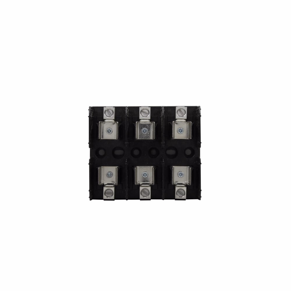 J600 Series Fuse Block, 31-60A, 600 Vac, 600 Vdc, Class J, Thermoplastic material, DIN rail mounting, Box lug connection, Three-pole, 200 kAIC RMS Sym. interrupt rating, #2-14 AWG (copper/aluminum) wire size, J600 series