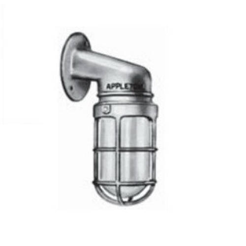 Lighting Fixture, Enclosed Gasketed, 150 VAC, Incandescent Lamp, 150 to 300 W Lamp, Medium Lamp Base, 1 Lamp, Glass Lens, NEMA 3R Enclosure, Surface Mounting, Malleable Iron Housing Material, Triple Coated Housing Finish, 9.5 in L x 5.69 in W Dimensions